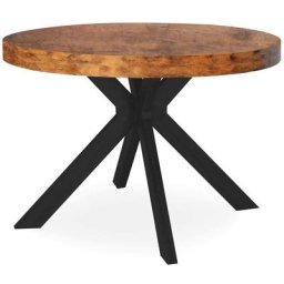Table ronde extensible Myriade Noir et Noyer - Bois / Noir
