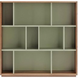 Meuble de rangement, collection nack (546), bibliothèque étagère à 3 nivaux en mélamine.- noyer vert