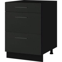 Cuisineandcie - Casserolier îlot de cuisine Lovia Noir Mat l 60 cm Type de façade: Porte avec