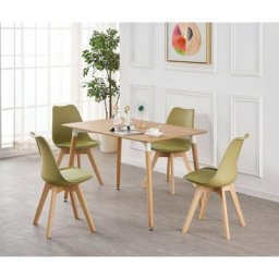 Ensemble de salle à manger scandinave rétro et moderne de 5 pièces - une table de salle à manger