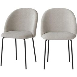 Chaise en tissu bouclé (lot de 2) - Karl - Beige
