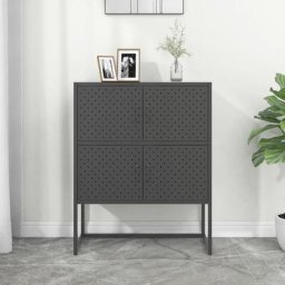Buffet haut Anthracite 80x35x100 cm Acier