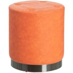 Pouf rond en similicuir Diam38cm - Foam Terracotta - Terracotta