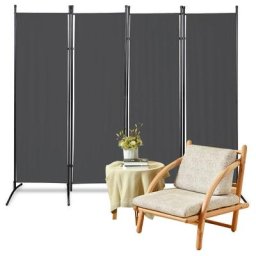 Paravent Mur d'Espagne Vestiaire extensible 360° jardin Séparateur de pièce 4 pièces Anthracite