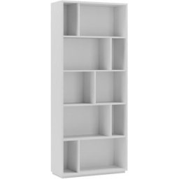 Meuble de rangement, collection nack (545), bibliothèque étagère à 5 nivaux en mélamine.- blanc