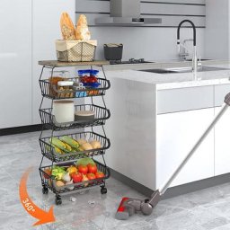 Sifree - Chariot cuisine sur roulettes,corbeille de fruits et légumes,chariot multifonctionnel pour