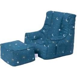 Intérieur Imprimé Fauteuil Pour les enfants avec pouf, Confortable Bean Bag & Pouf Avoir Poches