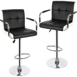 Lot de 2 Tabourets de bar chaise de bar pu chrome - hauteur réglable,Chaise de Salle à Manger avec