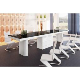 Table à manger évolutive (160- 223-286-349- 412 cm) x 100 cm x 75 cm - Noir - Noir
