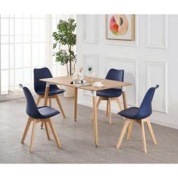 Ensemble de salle à manger scandinave rétro et moderne de 5 pièces - une table de salle à manger