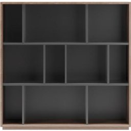 Meuble de rangement, collection nack (546), bibliothèque étagère à 3 nivaux en mélamine.- noyer