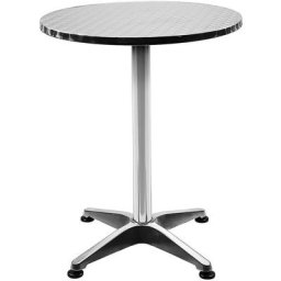 Table de bistrot en aluminium Ronde Table de jardin Hauteur réglable 70 ou 110cm Argent - Bathrins