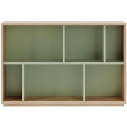 Meuble de rangement, collection nack (547), bibliothèque étagère à 2 nivaux en mélamine.- chêne