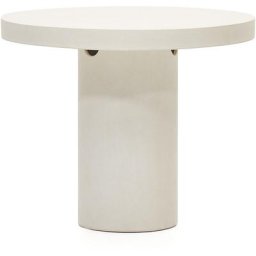 Table ronde Aiguablava en ciment blanc ø 90 cm - Blanc - Kave Home