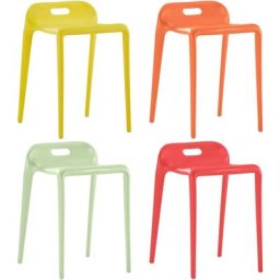 Tabourets empilables 4 pcs Multicolore Plastique Vidaxl Multicolore