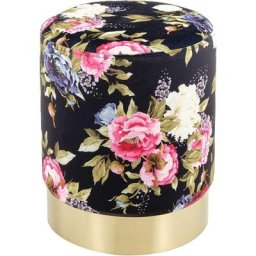 Pouf Container en Velours pour Salon, Tabouret avec Pieds en Bois Décor Chic, Repose-Pieds et