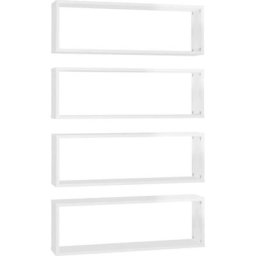 Tagère cube murale 4 pcs Blanc brillant 80x15x26,5cm Aggloméré Vidaxl High gloss white