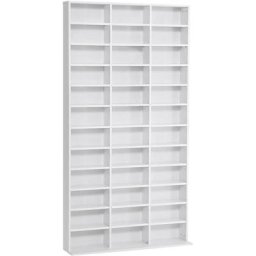 Étagère rangement CD/DVD meuble de rangement pour 1116 CDs 33 compartiments réglables en hauteur