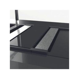Egouttoir rabattable Inox brossé et planche à découper en verre noir - inox