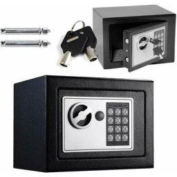 17×23×17cm Coffre Fort avec Serrure Électronique, 4,6L Petit coffre-fort pour bureau à domicile,