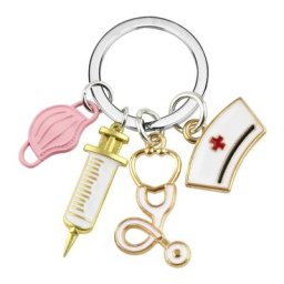 4pcs infirmière médicale seringue stéthoscope image porte-clés 4 couleurs