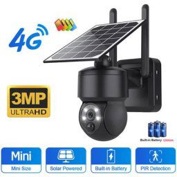 Camera de Surveillance Solaire Exterieure ptz 3MP 4G Sim-carte Audio Bidirectionnel Protection cctv