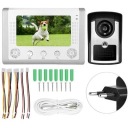 7 pouces filaire étanche interphone vidéo sonnette ir caméra moniteur porte téléphone 110-240V