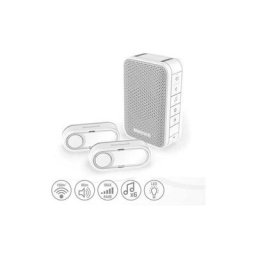 Honeywell - Carillon sans fil mobile 150m blanc, 6 mélodies et ses 2 boutons poussoirs