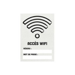 Sticker autocollant 'accès wifi' format A5 fond blanc - Blanc