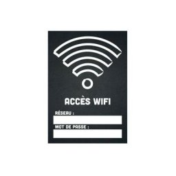 Sticker autocollant 'accès wifi' format A5 fond noir - Noir