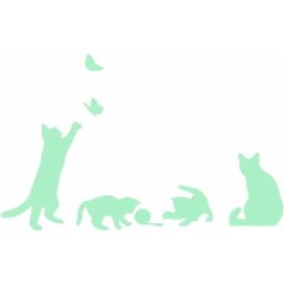 Stickers muraux brillent dans le noir. Vinyle cats décoratif. animaux pare-chocs. fluorescentes