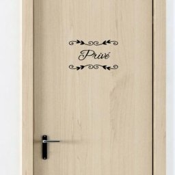 Sticker porte prive deco chic (I0303) - Noir - Noir