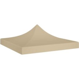 Toit de tente de réception Rapide à Installer Tonnelle Tente Pavillon - 3x3 m Beige 270 g/m²