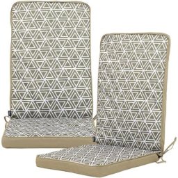 Galette de Chaise Extérieur, Lot de 2, 63cm x 50cm, Coussins de Siège, Résistant à l'eau, Coussins