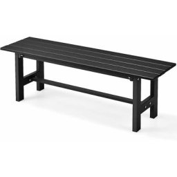 Costway - Banc de Jardin hdpe Cadre en Métal pour 2 Personnes, Banc de Terrasse sans Dossier avec
