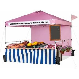 Tonnelle de Jardin 3x3M Pop-Up avec Panneau Latéral, Tente de Jardin à Hauteur Réglable, Barnum