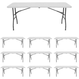 Lot 10 Tables Pliantes 180cm - Blanc