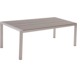 Table de Jardin 180 x 90 cm en Bois Composite et Aluminium Gris et Argenté Vernio - Gris