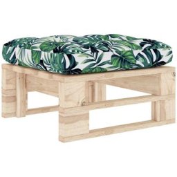 Pouf palette de jardin Bois de pin imprégné Vidaxl Motif de feuille