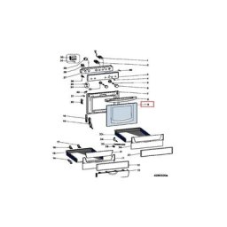 Verre porte four + band tableau wh pour cuisiniere ariston - C00268638