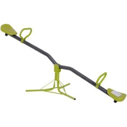 Balançoire à bascule trébuchet rotatif 360° pour enfant 3-7 ans - dim. 180L x 65l x 53H cm - métal