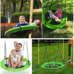 Balançoire Nid d'oiseau Rond ,100100180cm Nid d'oiseau Balancoire Exterieur, enfant adulte jardin