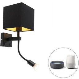 Zeno - led Applique murale avec abat-jour Moderne - 1 lumière - l 20 cm - Noir - Moderne