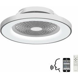 Plafonnier ventilateur Tibet Argent, blanc 1 ampoule 20cm - Blanc