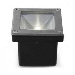 Spot de sol extérieur led cob Etna Miidex - Carré - Encastrable - 5W - 4000K - IP67 - Inox