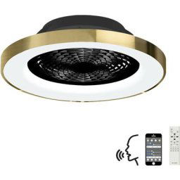 Plafonnier ventilateur Tibet Or noir 1 ampoule 20cm - Or noir