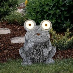 Lampe solaire grenouille grise figure solaire grenouille lampe d'extérieur aspect pierre solaire,