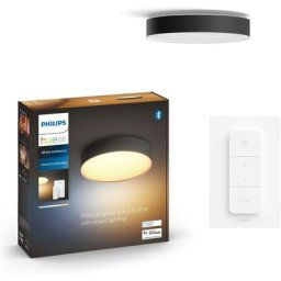 Hue White Ambiance Plafonnier Enrave xl, Noir, compatible Bluetooth, fonctionne avec Alexa, Google