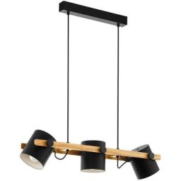 Lampe à suspension horn bois noir, brun crème l: 78cm w: 21cm h: 110cm