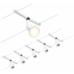 Système de corde Set Sel Blanc Matt, Chrome sans ampoules max. 10W GU5,3 dc 60VA